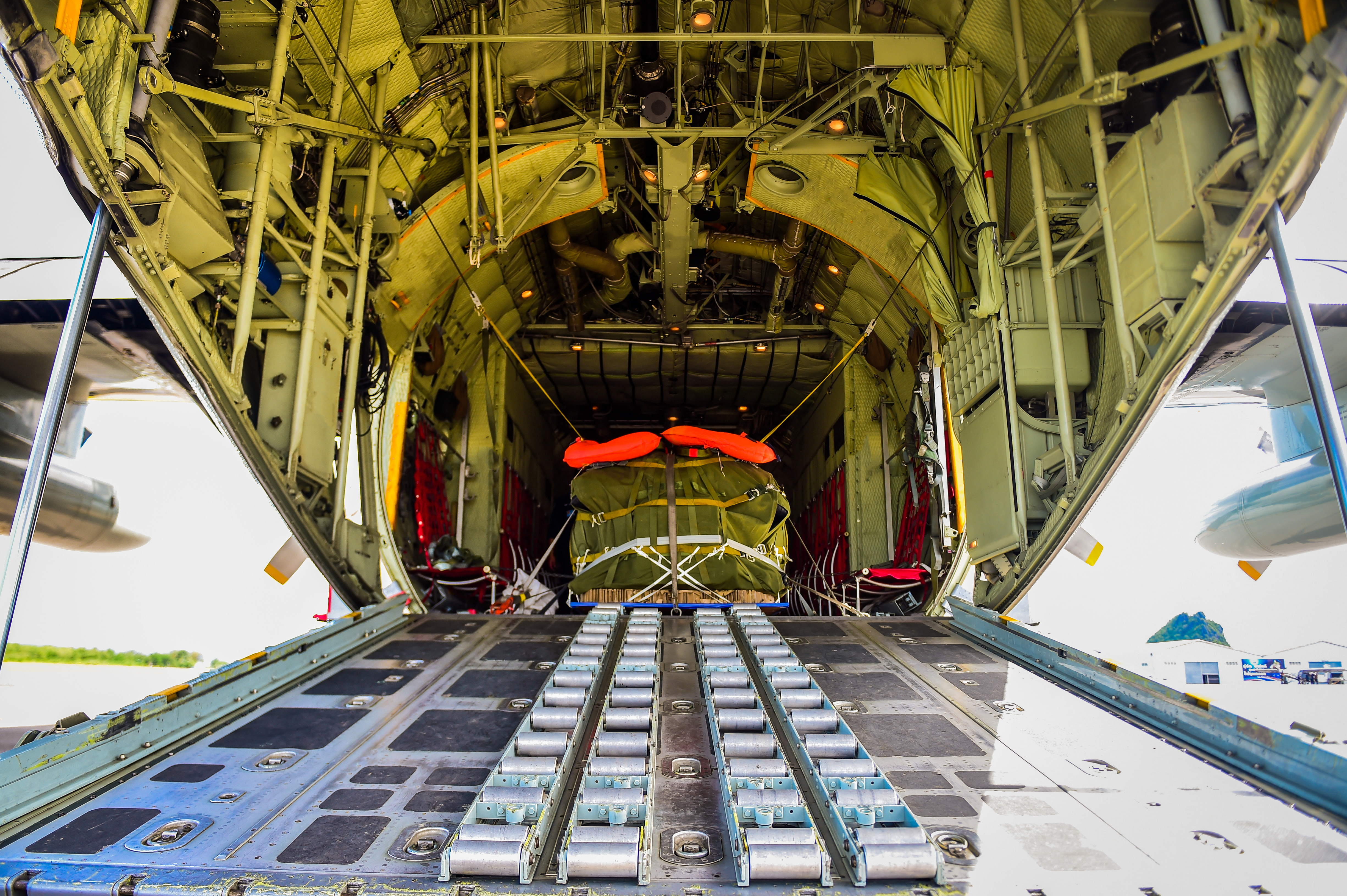 military cargo plane interior