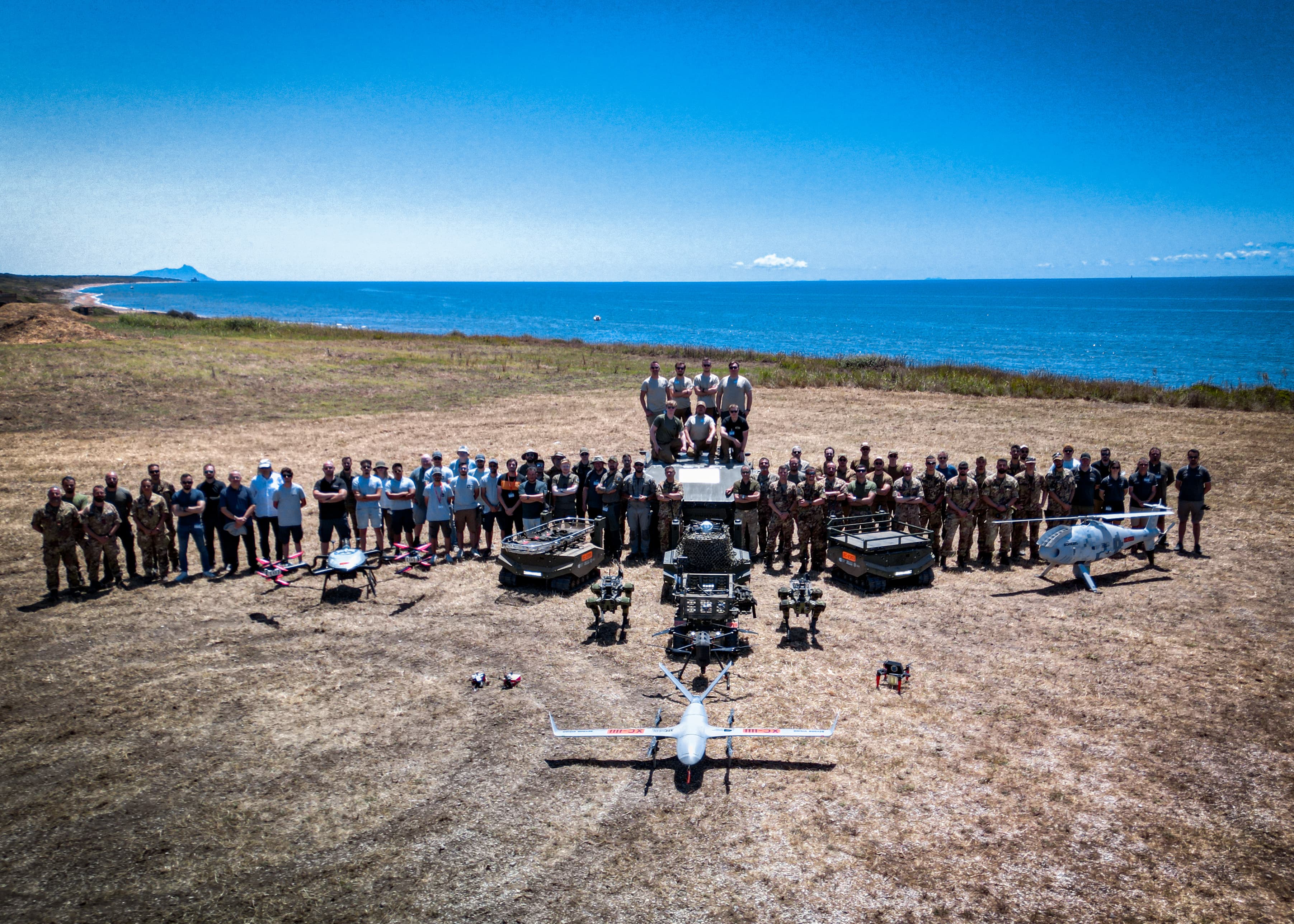 Group of 50 participants of the 2025 OPEX campaign in Italy with drones and unmanned vehicles