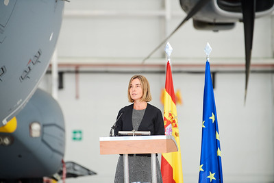 Federica Mogherini giving a speech