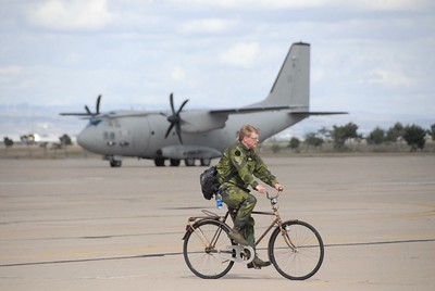 Soldier in a bicycle 