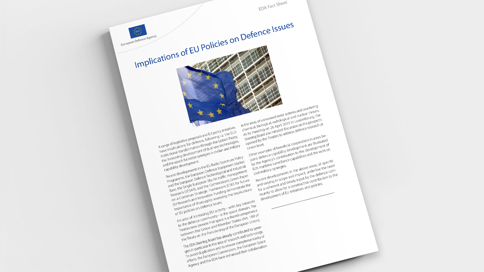 Factsheet Implications of EU Policies on Defence Issues