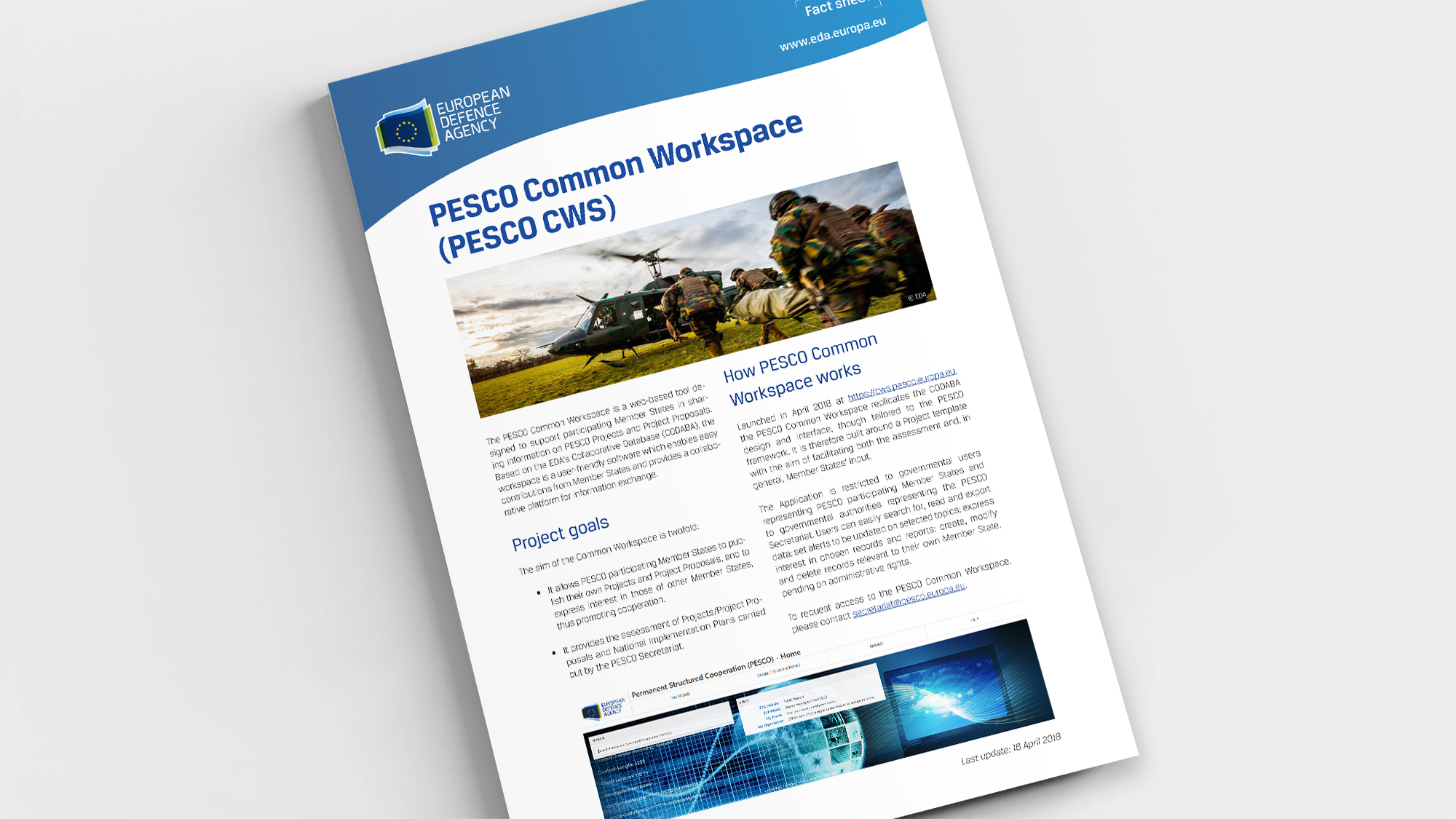 Factsheet PESCO Common Workspace (PESCO CWS)