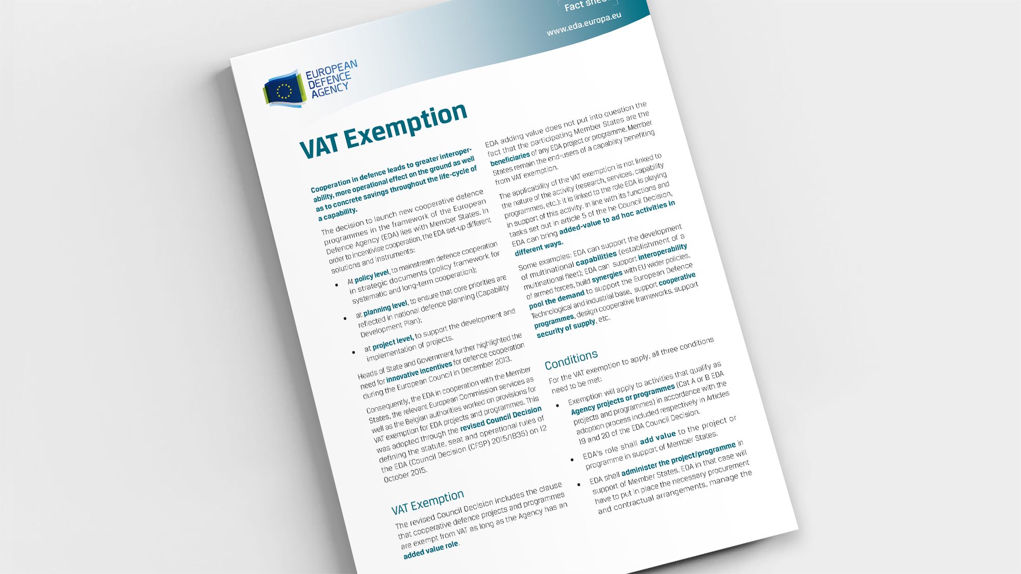 Factsheet VAT Exemption